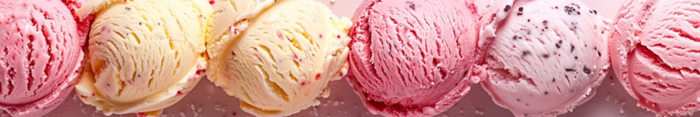 background ice cream close-up top view.