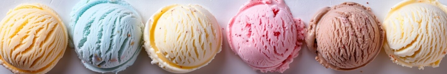 background ice cream close-up top view.