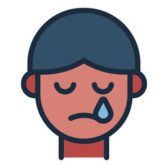 Cry sad man icon