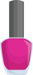 Pink nail polish bottle standing on white background, beauty and fashion illustration