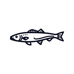 Simple fish Vector with Minimalist and modern design