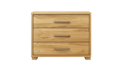 Three-Drawer Wooden Chest With Sleek Handles
