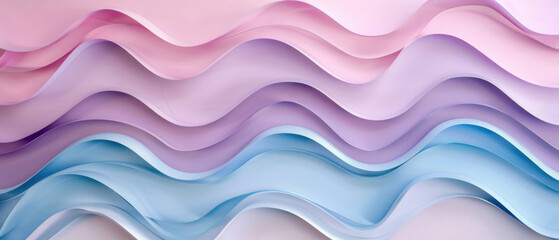 Purple blue abstract waves wave papercut overlapping 3d soft pastel paper texture background wall for design or business 