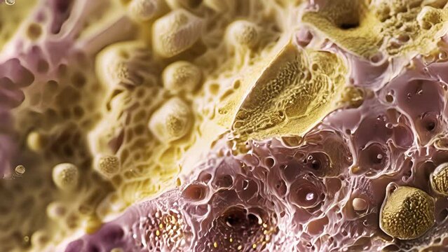 A detailed view of the sebaceous gland a small of cells within the hair follicle that produce sebum an oily substance that helps to keep hair lubricated and healthy.
