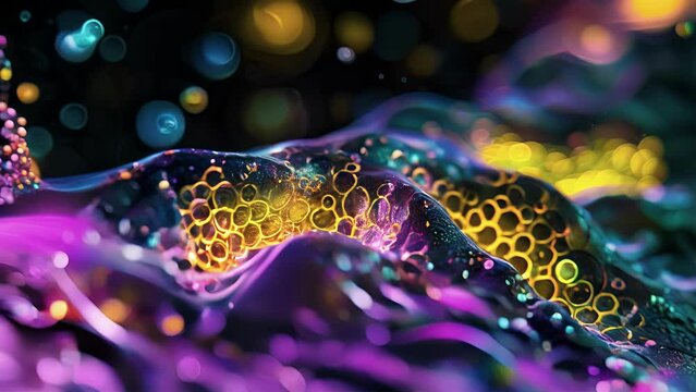 Microscopic animation of insulin receptors in muscle tissue demonstrating the role of insulin in facilitating glucose uptake for energy production.
