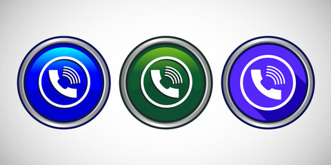 Call Us Now Phone Icon Button Set Design Illustration