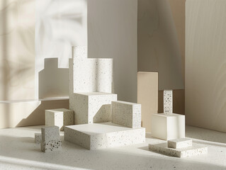 Still life of abstract building models