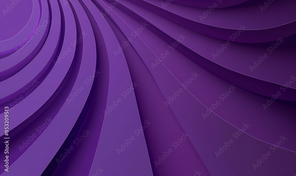 Poster this image features an abstract design with curved, layered purple shapes creating a dynamic and tex