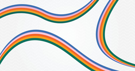 Abstract Background with wavy Rainbow Stripes, Colorful Banner Template