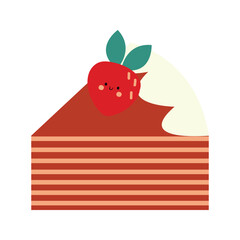 Set of cakes and cake slices isolated on white.  Vector for cards and stickers