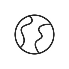 Earth, linear style icon. Editable stroke width