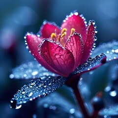 red rose with water drops