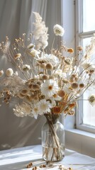 stylish dry flowers full vertical stories size ai generated