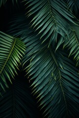 palm leaves on a dark background