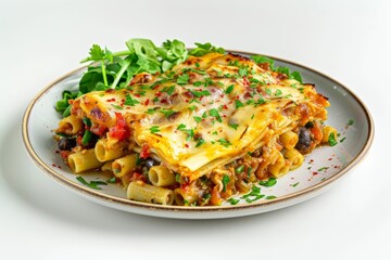Provolone Crowned Caponata Pasta Bake