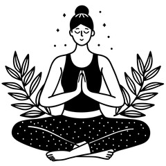 silhouette of yoga person