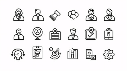 Obraz premium Business and finance icon set. Vector line icons for web and mobile.