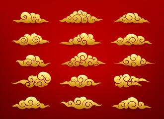 Golden asian clouds