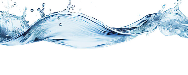 Obraz premium Pure water wave with splashing droplets.