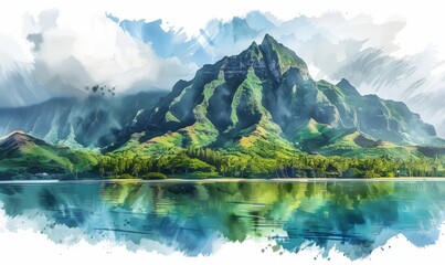 Naklejka premium hawaii Digital illustration, 