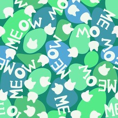 Cartoon animals seamless cats pattern for wrapping paper and fabrics