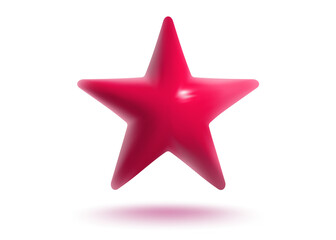 Obraz premium Vector icon of realistic red star. Achievements for games or customer rating feedback of website. Vector illustration of star in realistic 3d style.