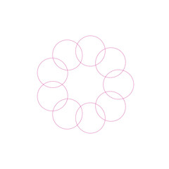 An abstract transparent circular spiral shape design element.