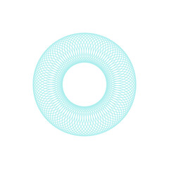 An abstract transparent circular spiral shape design element.