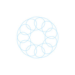 An abstract transparent circular spiral shape design element.