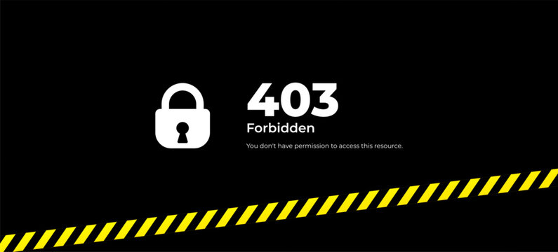 403 Forbidden error page. Vector layout template