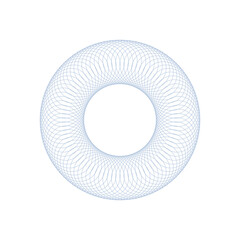An abstract transparent circular spiral shape design element.