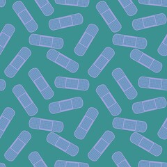Medicine tape seamless pattern for wrapping paper and fabrics and linens