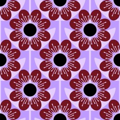 Simple floral seamless pattern with flowers for fabrics and cards and linens