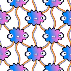 Cartoon sky seamless gradient clouds pattern for wrapping paper and fabrics