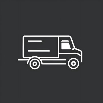 recommend clip art: Free shipping delivery truck line art vector icon for transportation apps and websites,
