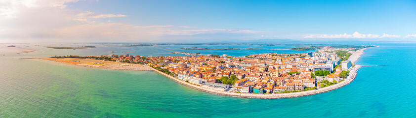 City of Grado, Italy, in summer at sunset