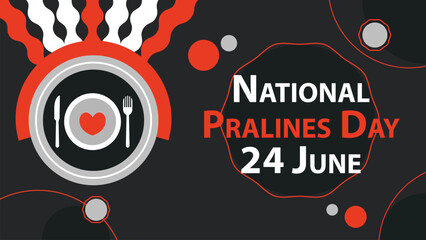Obraz premium National Pralines Day web banner design illustration