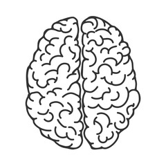 Brain line art icon set isolated on white background