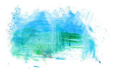 Grunge brush strokes oil paint isolated on white background