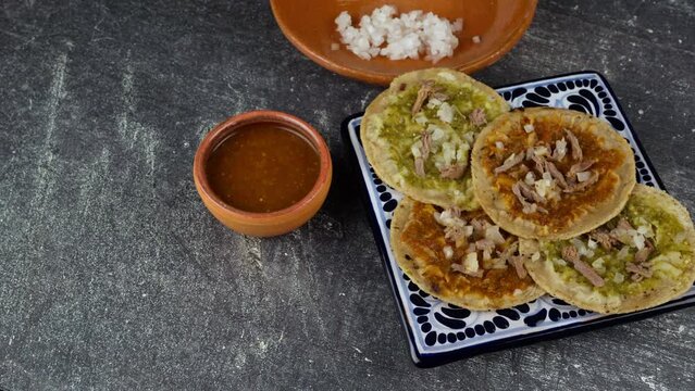 Traditional Chalupas from mexico, Travel shot left