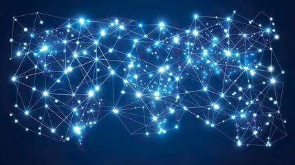 Obraz premium Digital Globe with Glowing Points and Lines Representing Global Network and Connectivity