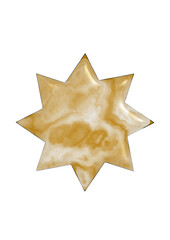 golden octagonal star marbled with 3d effect, modern abstract design, symbol, christmas