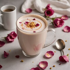 Floral Bliss Rose Vanilla Latte on Spring Evening
