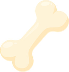 Single clean dog bone is lying diagonally on a white background