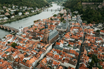 Aerial View of Heidelberg, travel concept, Germany