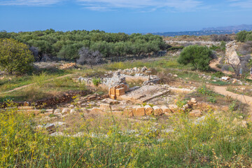 Europe, Greece, Crete, Chania, Aptera. Urban and political center of ancient Aptera. Roman ruins.