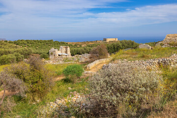Europe, Greece, Crete, Chania, Aptera. Urban and political center of ancient Aptera. Roman ruins.