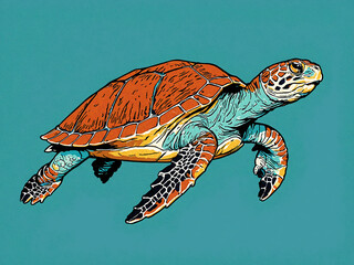 Illustrated Sea Turtle