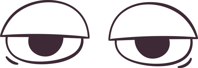 Cartoon Character Tired Eyes