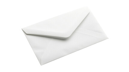White postal envelope, message, on white background